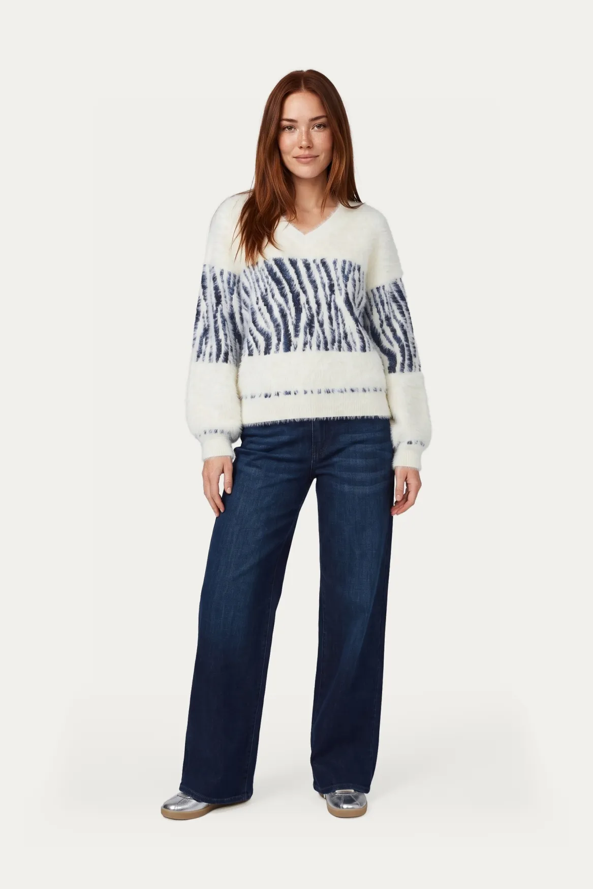 G-maxx Isabeau Knit Top Wool White, gebreide wollen top in wit